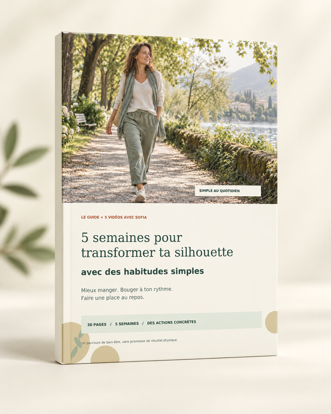 Couverture 3D du guide 5 semaines pour transformer ta silhouette